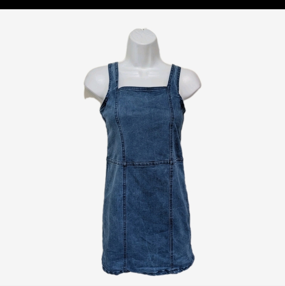 Steve Was Stretch Denim Jumper Dress Girls L Blue Jean #8